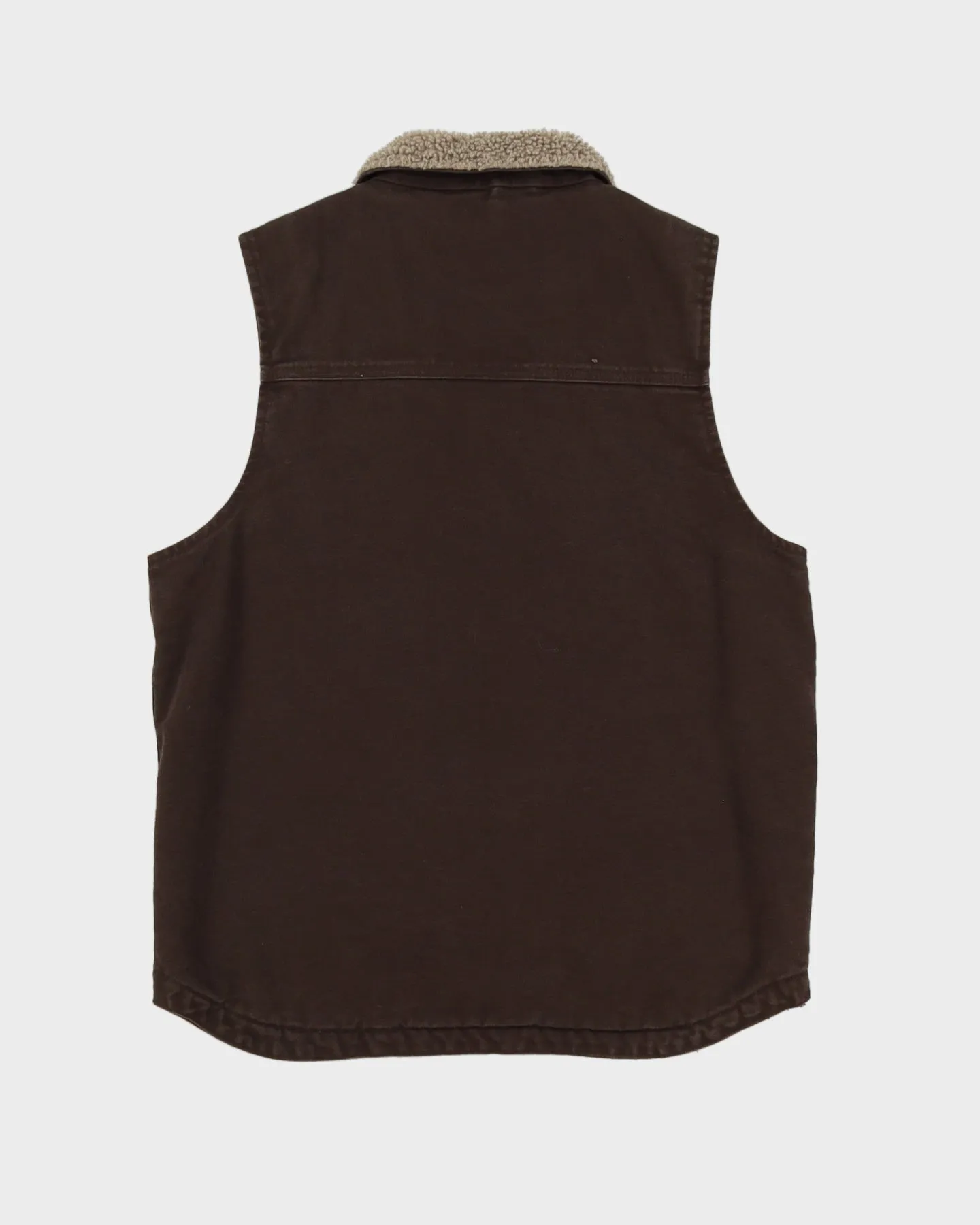 00s Carhartt Fleece Lined Brown Gilet - S