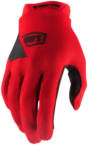 100% Ridecamp Gloves - Red, Full Finger, Men's, Medium