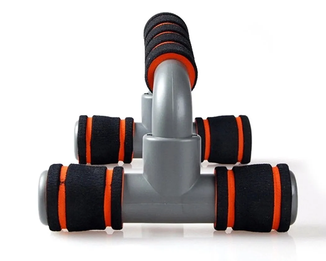 2 Pieces Foam Handle Push up Bars for Strength Training - Orange and Black