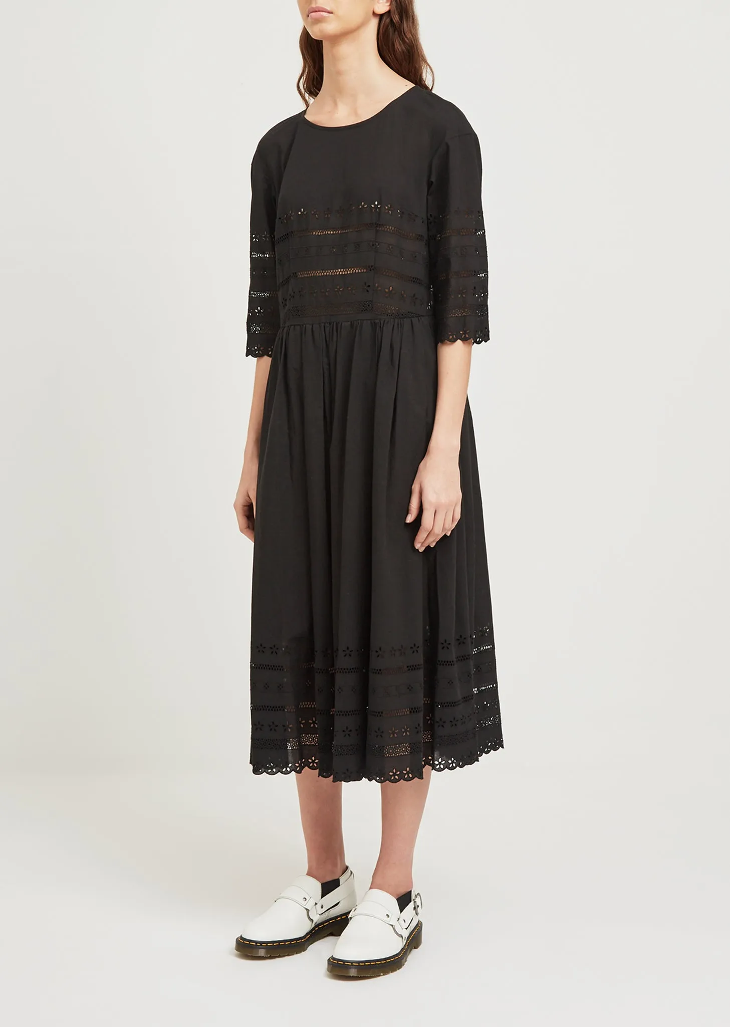 3/4 Sleeve Embroidered Dress