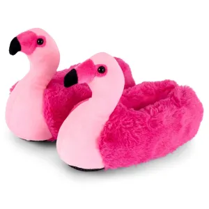 3D Plush Pink Flamingo Slippers - Size UK Kids 11 - 1Y