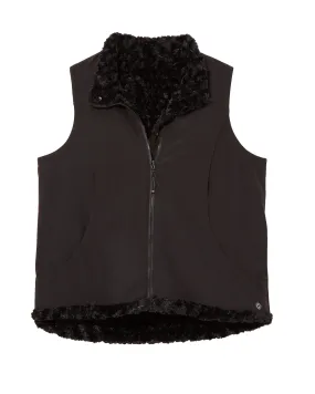 Algonquin Reversible Vest with Faux Fur | Black