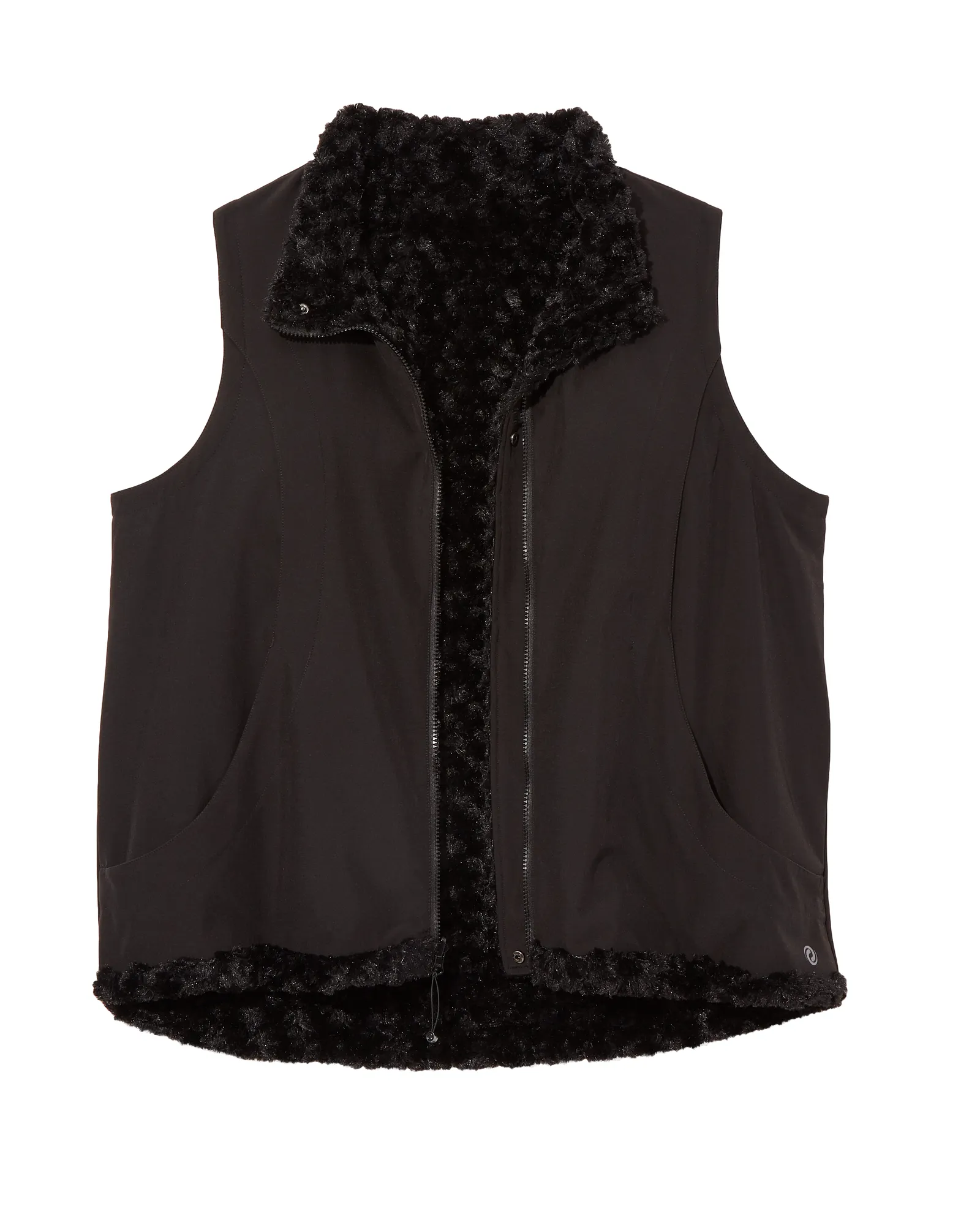 Algonquin Reversible Vest with Faux Fur | Black