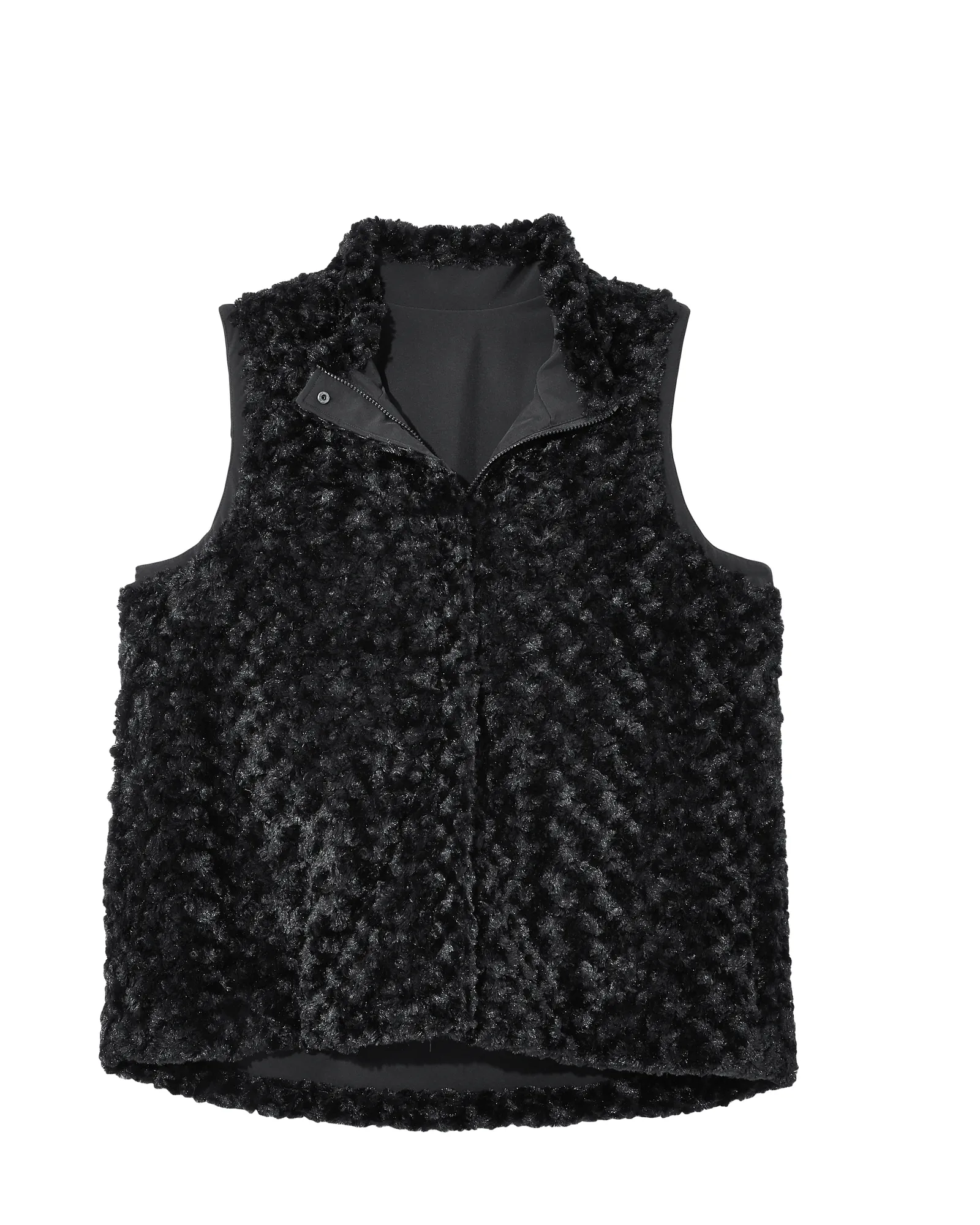 Algonquin Reversible Vest with Faux Fur | Black