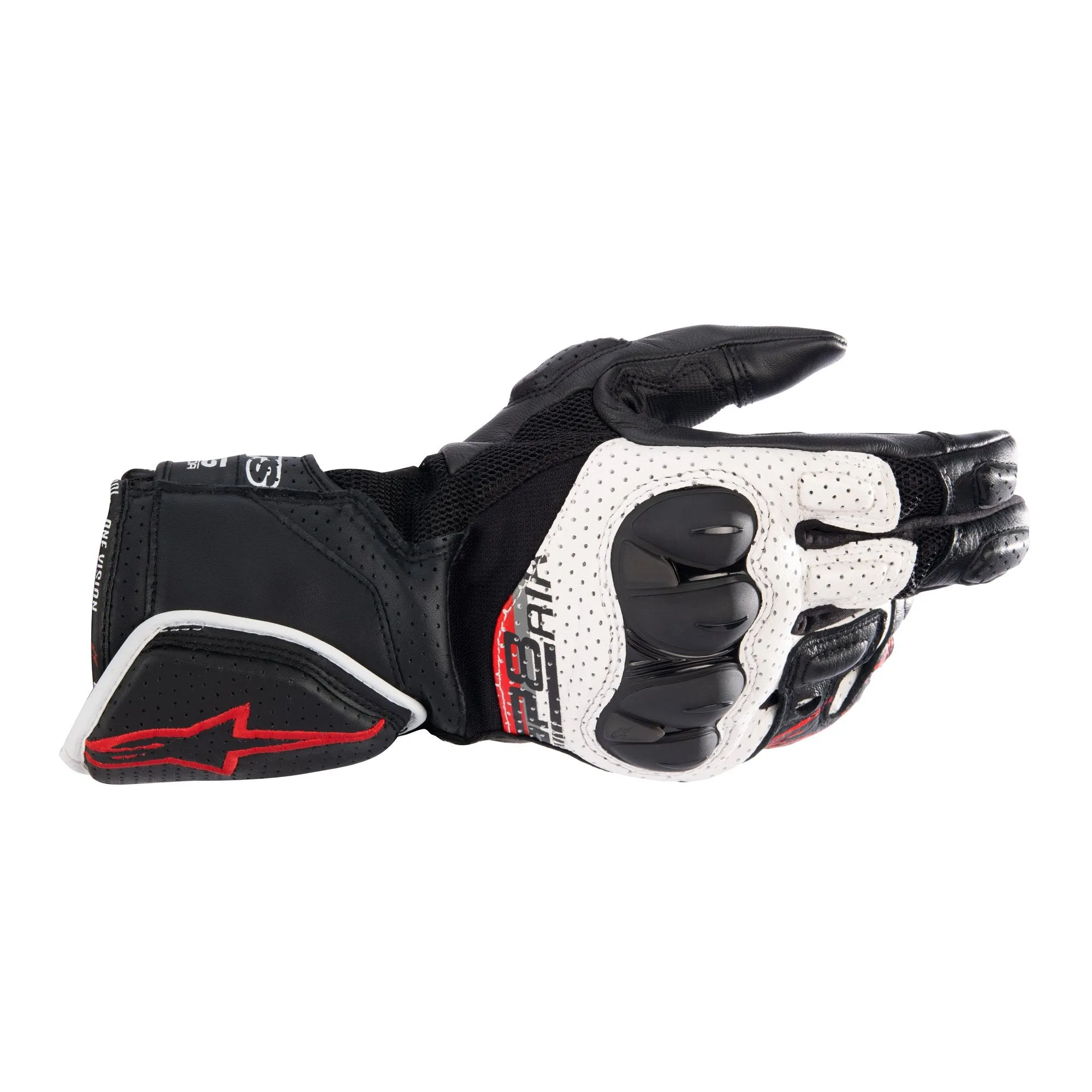 Alpinestars SP-8 V3 Air Motorcycle Gloves Black White Bright Red