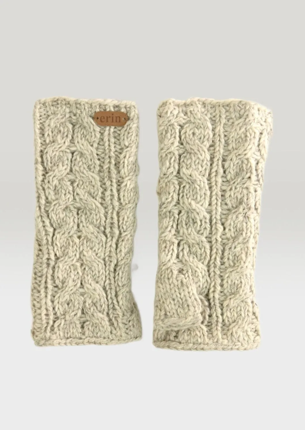 Aran Cable Handwarmers | Oatmeal