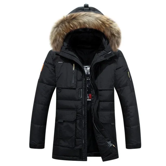 Ashore Shop Mens Windproof Hooded Duck Down Parka