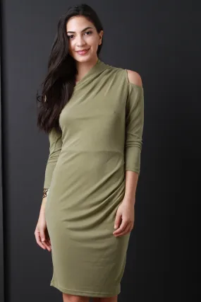 Asymmetrical Long Sleeve Dress