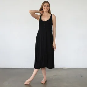 Audrey Softest Rib Nursing & Pregnancy Tank Dress (Noir)