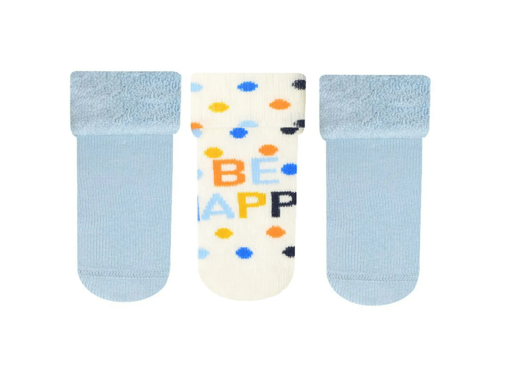 Baby Boy Anti-Slip Terry Socks Be Happy 3Pk (12-18mths)