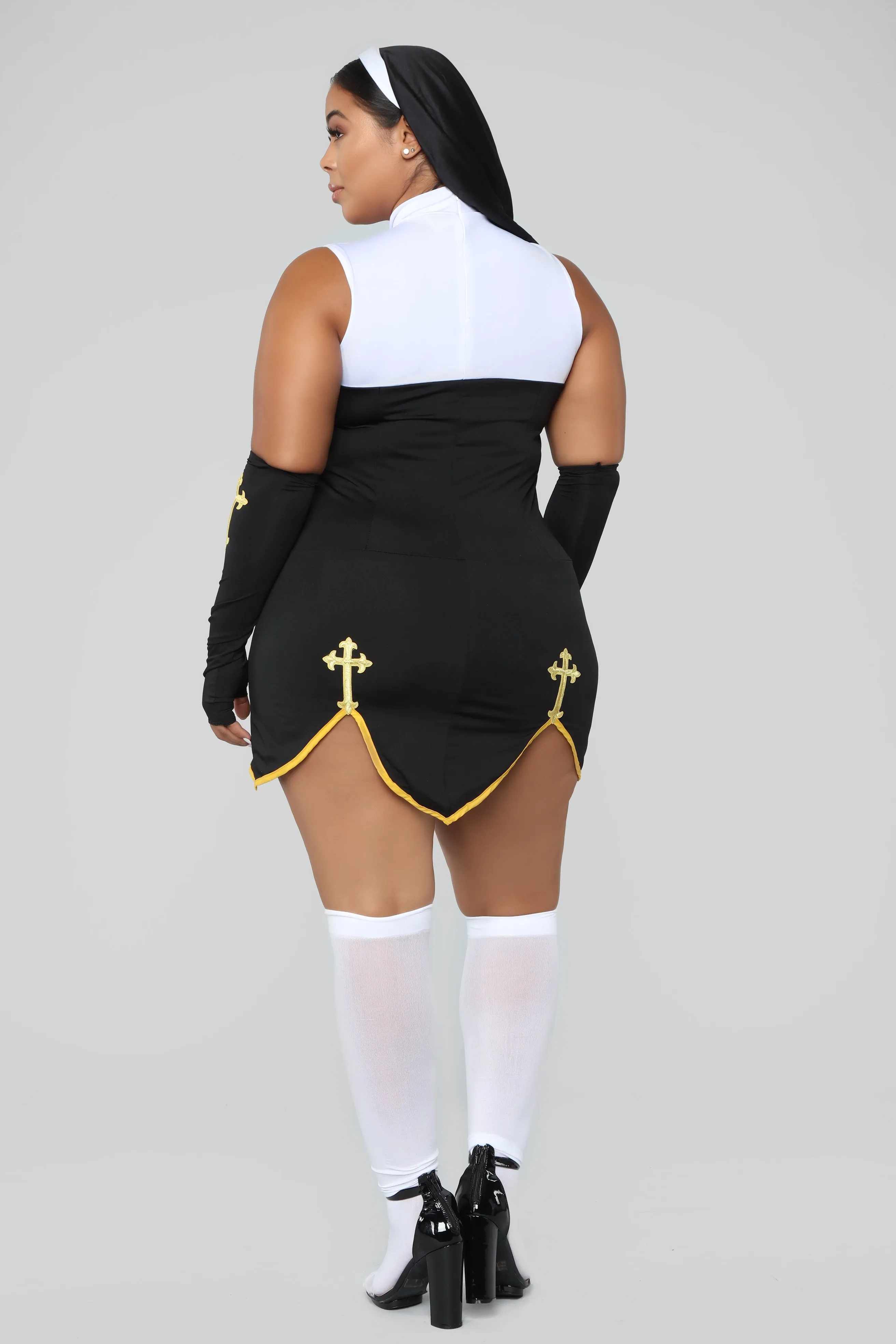 Bad Habits Nun 4 Piece Costume Set - Black/Combo