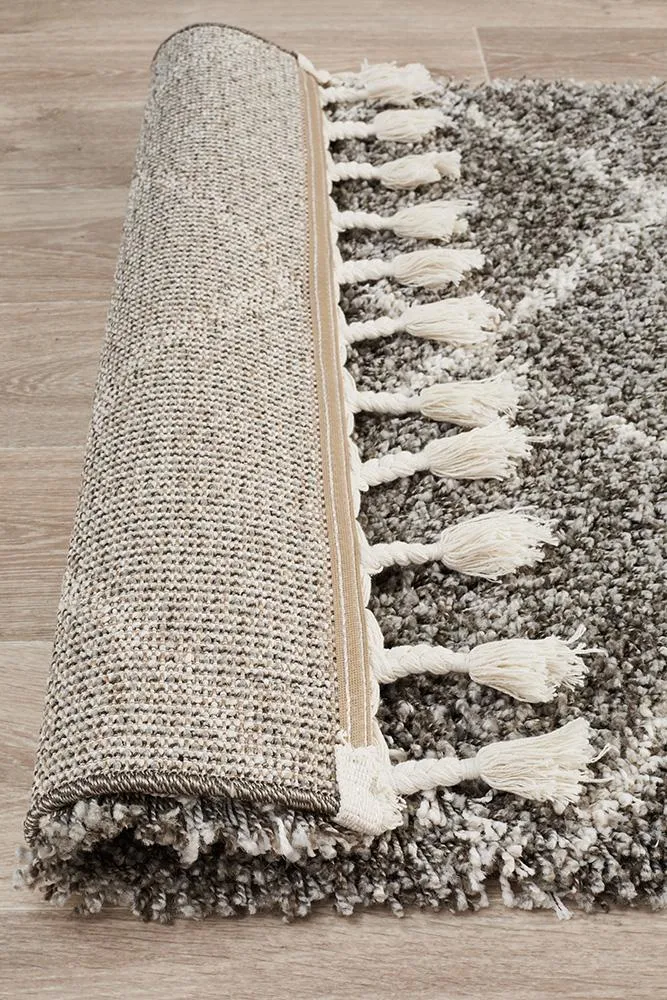 Bella fringed Grey Runner Rug