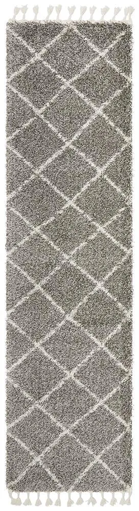 Bella fringed Grey Runner Rug