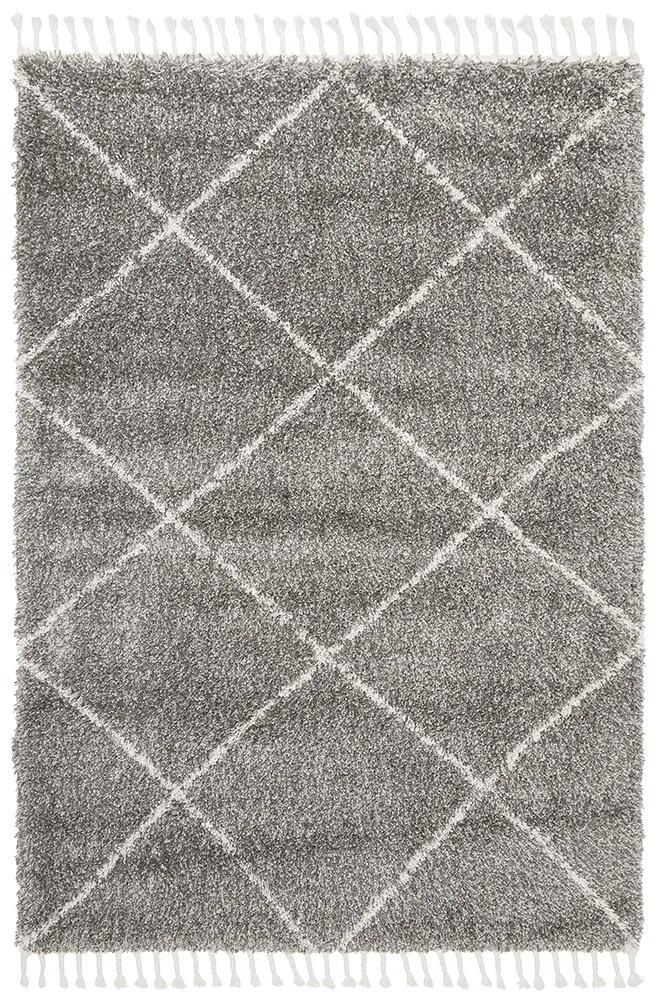 Bella Grey Fringed Rug 230X160CM