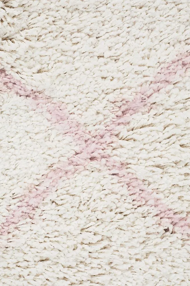 Bella Pink Fringed Rug-200X290M