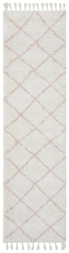 Bella Pink Fringed Rug-200X290M