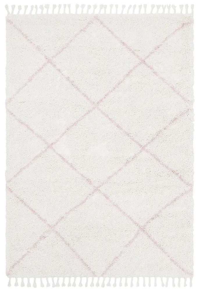 Bella Pink Fringed Rug-200X290M