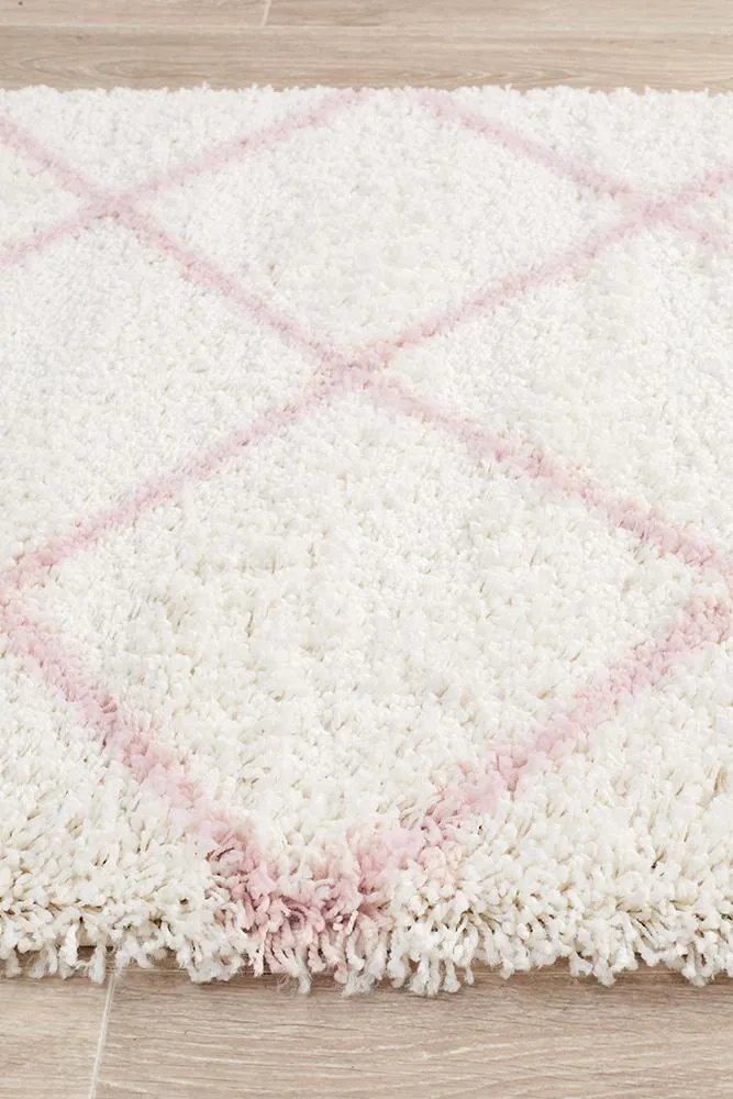 Bella Pink Fringed  Runner Rug