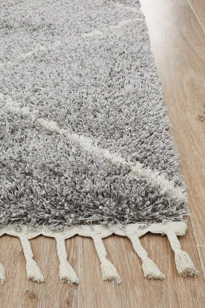 Bella Silver Fringed Rug-200X290 CM