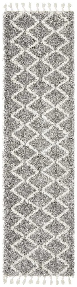 Bella Silver Fringed Rug-200X290 CM