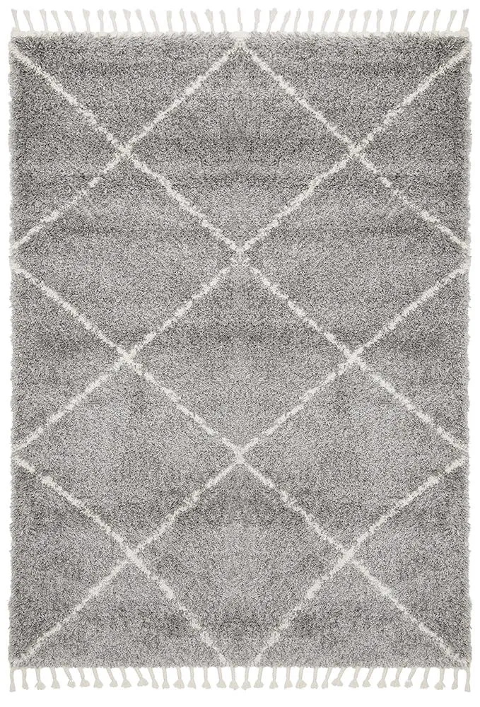 Bella Silver Fringed Rug-200X290 CM