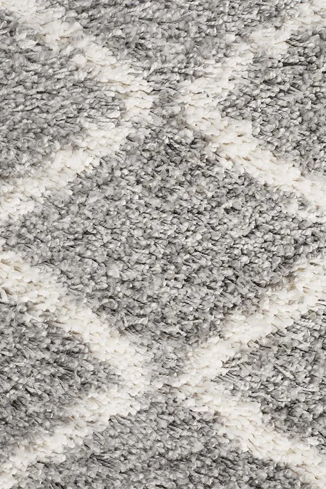 Bella Silver Fringed Runner Rug