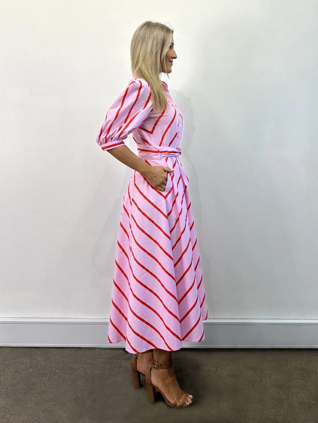 Bianca Dress - Pink Stripes