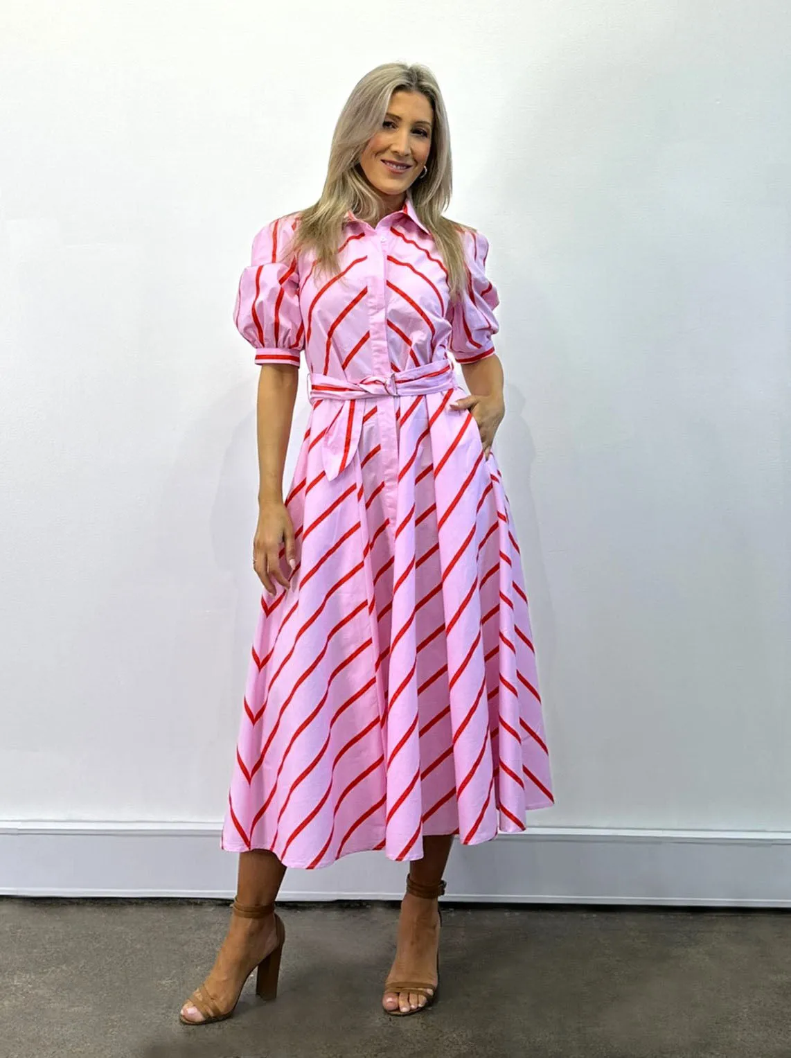 Bianca Dress - Pink Stripes