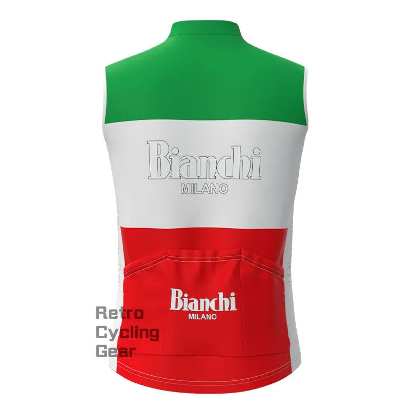 Bianchi Green red Fleece Retro Cycling Vest