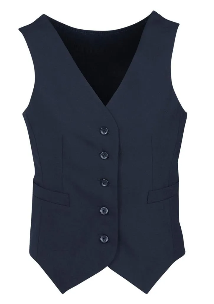 Biz Corporates Womens Comfort Wool Stretch Peaked Vest with Knitted Back (54011)-Clearance