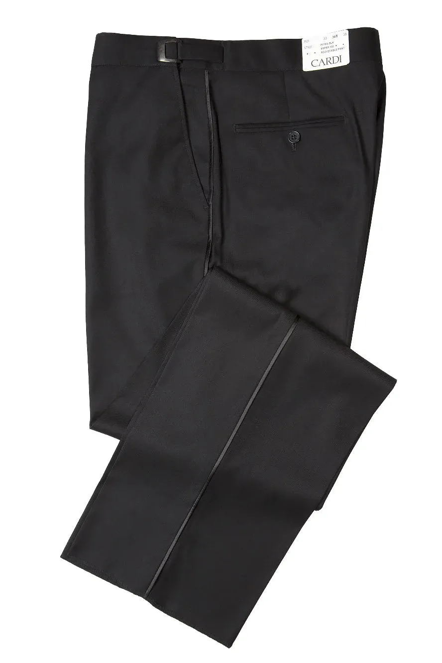 Black Luxury Viscose Blend Tuxedo Pants