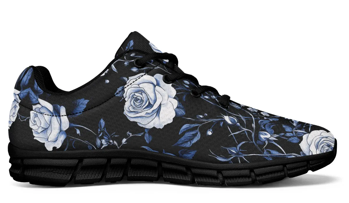 Blue Rose Romance Athletic Sneakers - Light Breathable and Comfortable Sports Shoes with Anti-Slip Soles