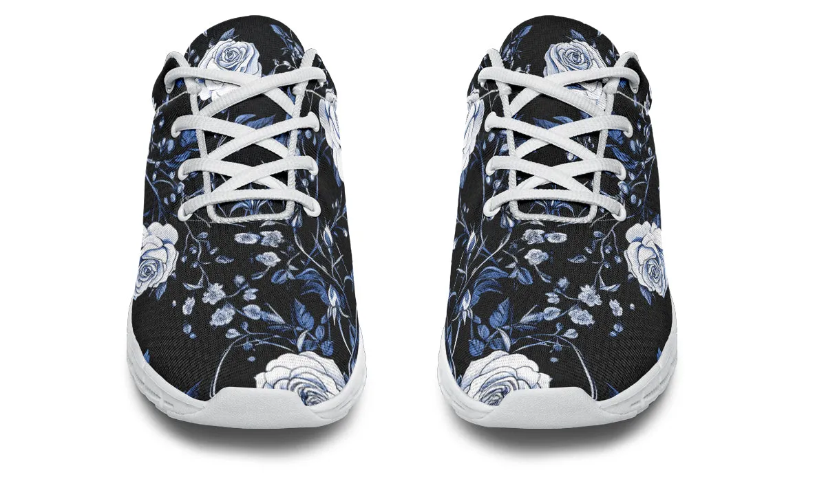 Blue Rose Romance Athletic Sneakers - Light Breathable and Comfortable Sports Shoes with Anti-Slip Soles