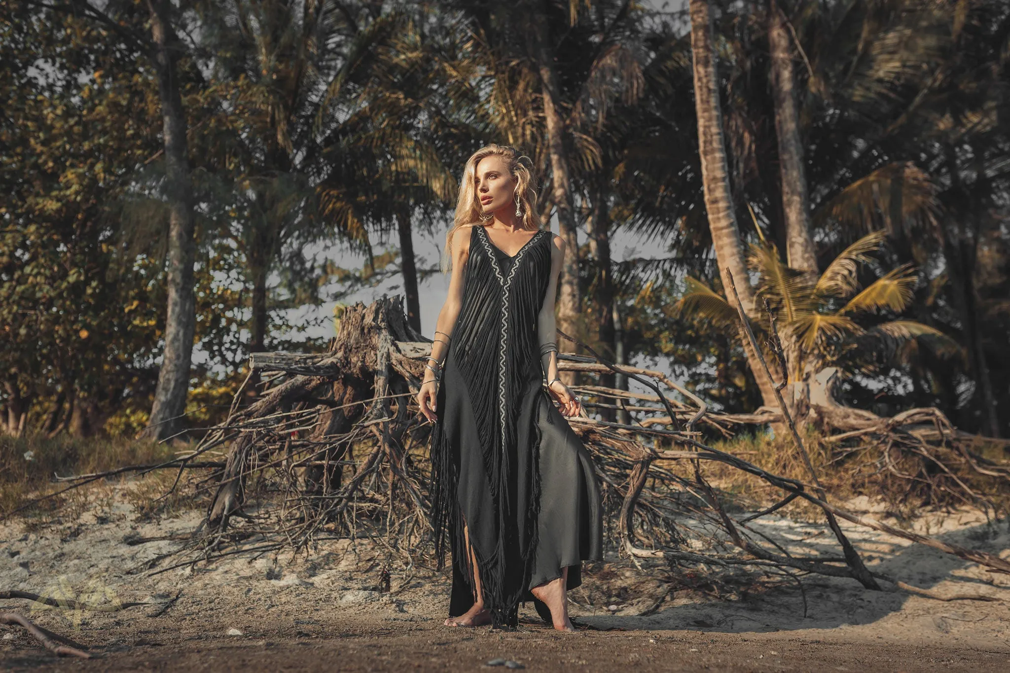 Boho Handwoven and Hand-Loomed Dress • Tribal Raw Cotton Cover-up