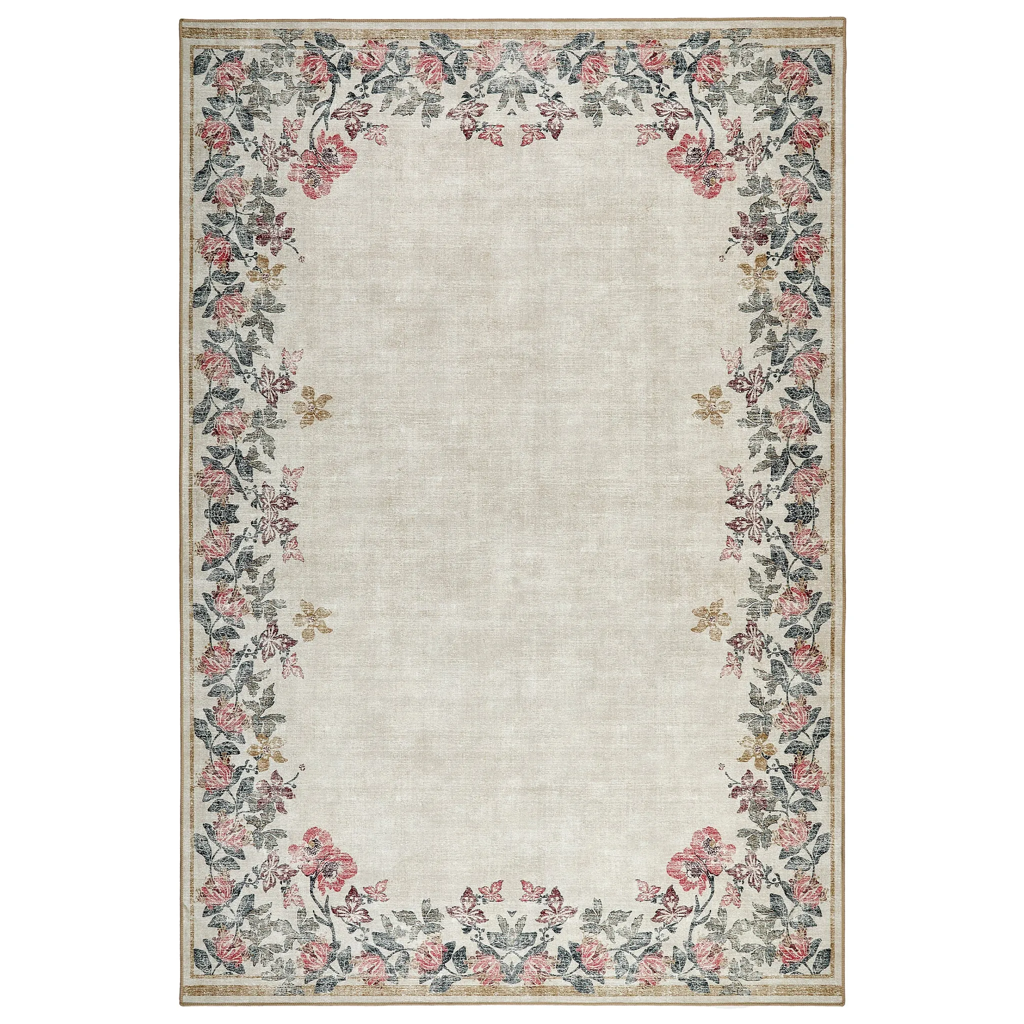 Botanical Border Eco-Washable Rug