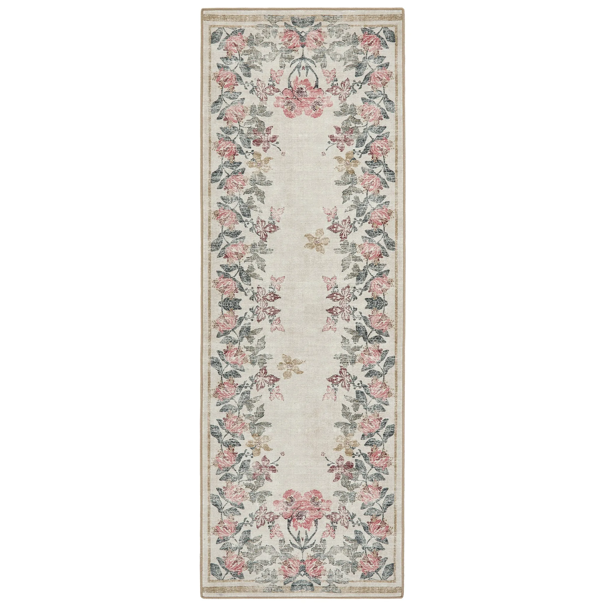 Botanical Border Eco-Washable Rug