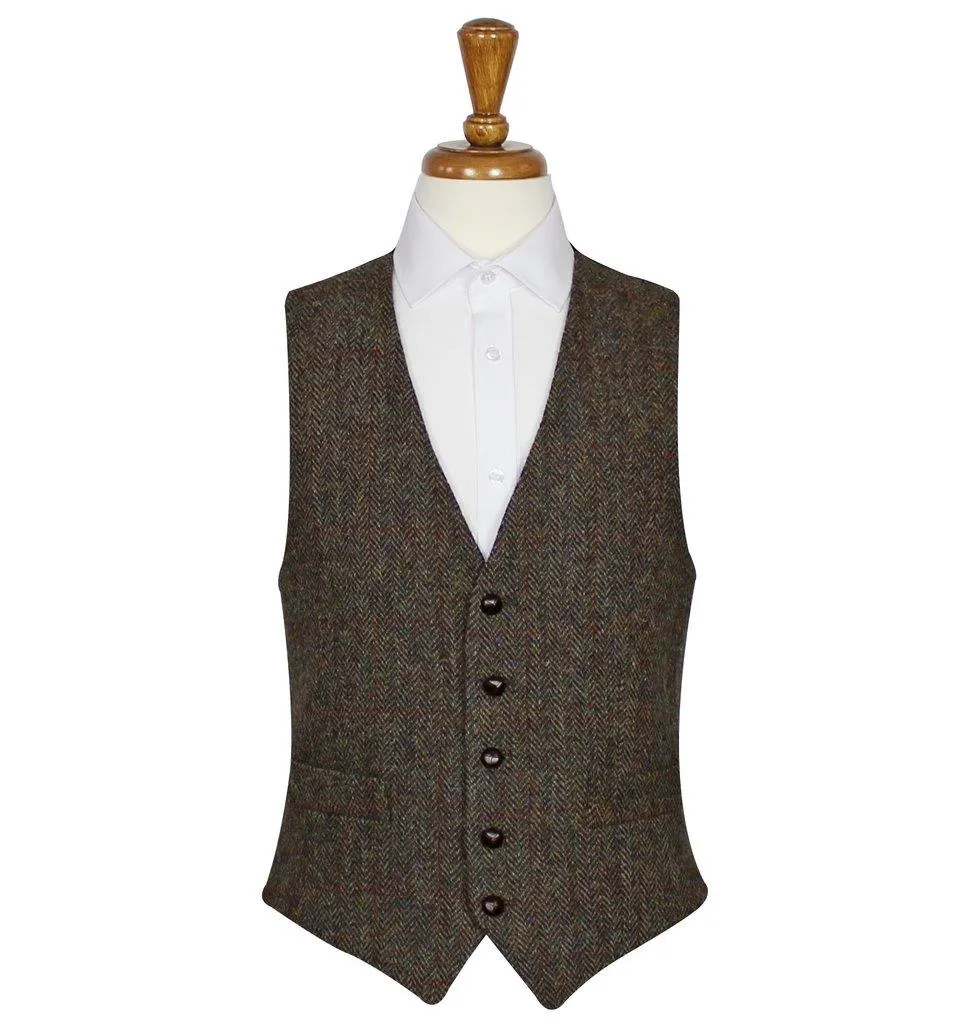 Brown Harris Tweed Vest / Waistcoat