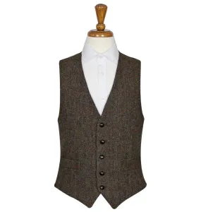 Brown Harris Tweed Vest / Waistcoat