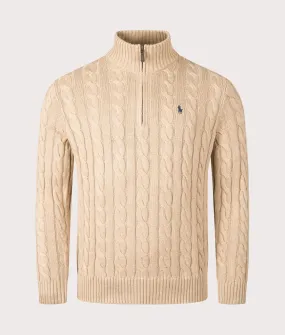 Cable Knit Quarter-Zip Jumper