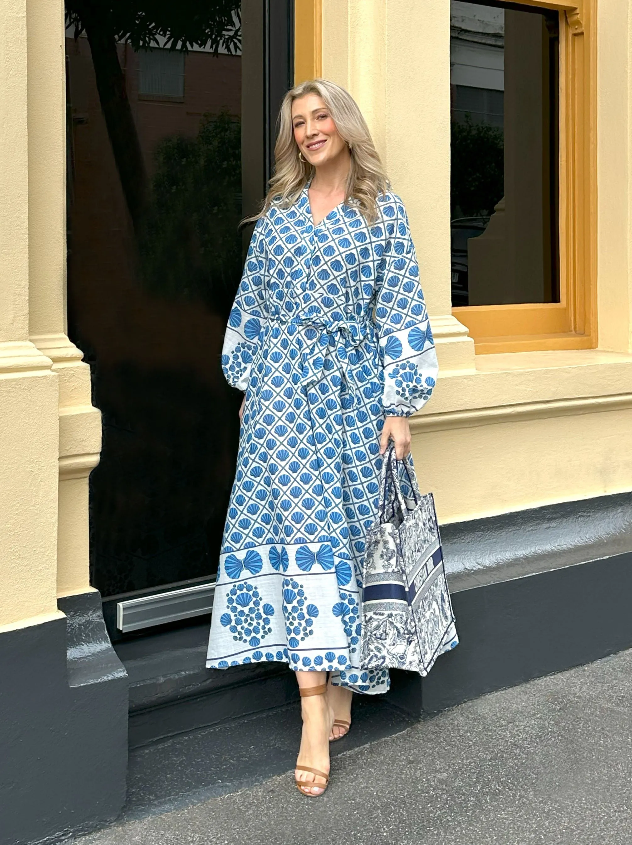 Capri Dress - Blue Print