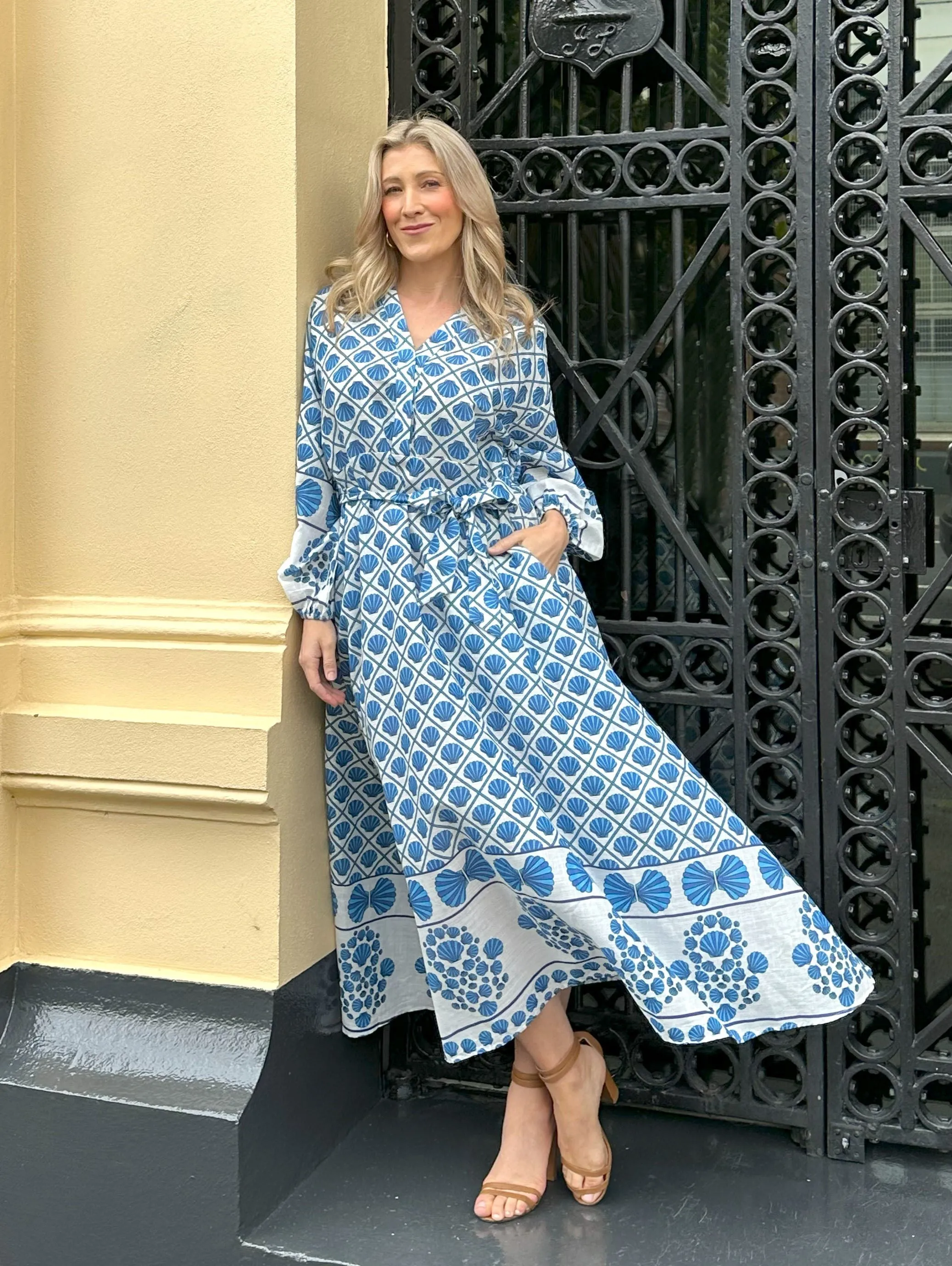 Capri Dress - Blue Print