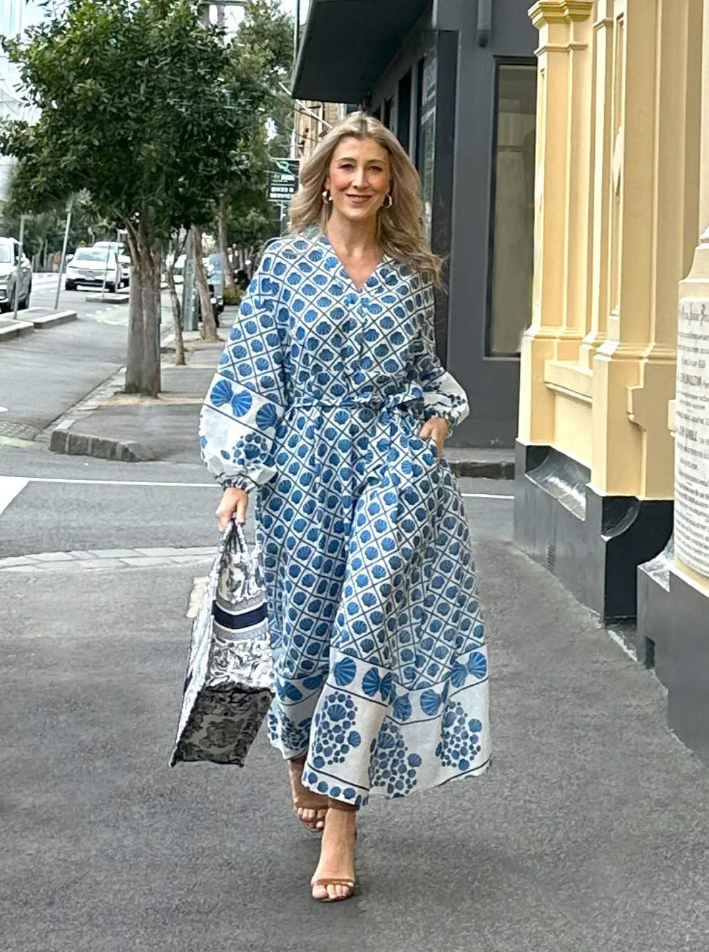 Capri Dress - Blue Print