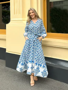 Capri Dress - Blue Print