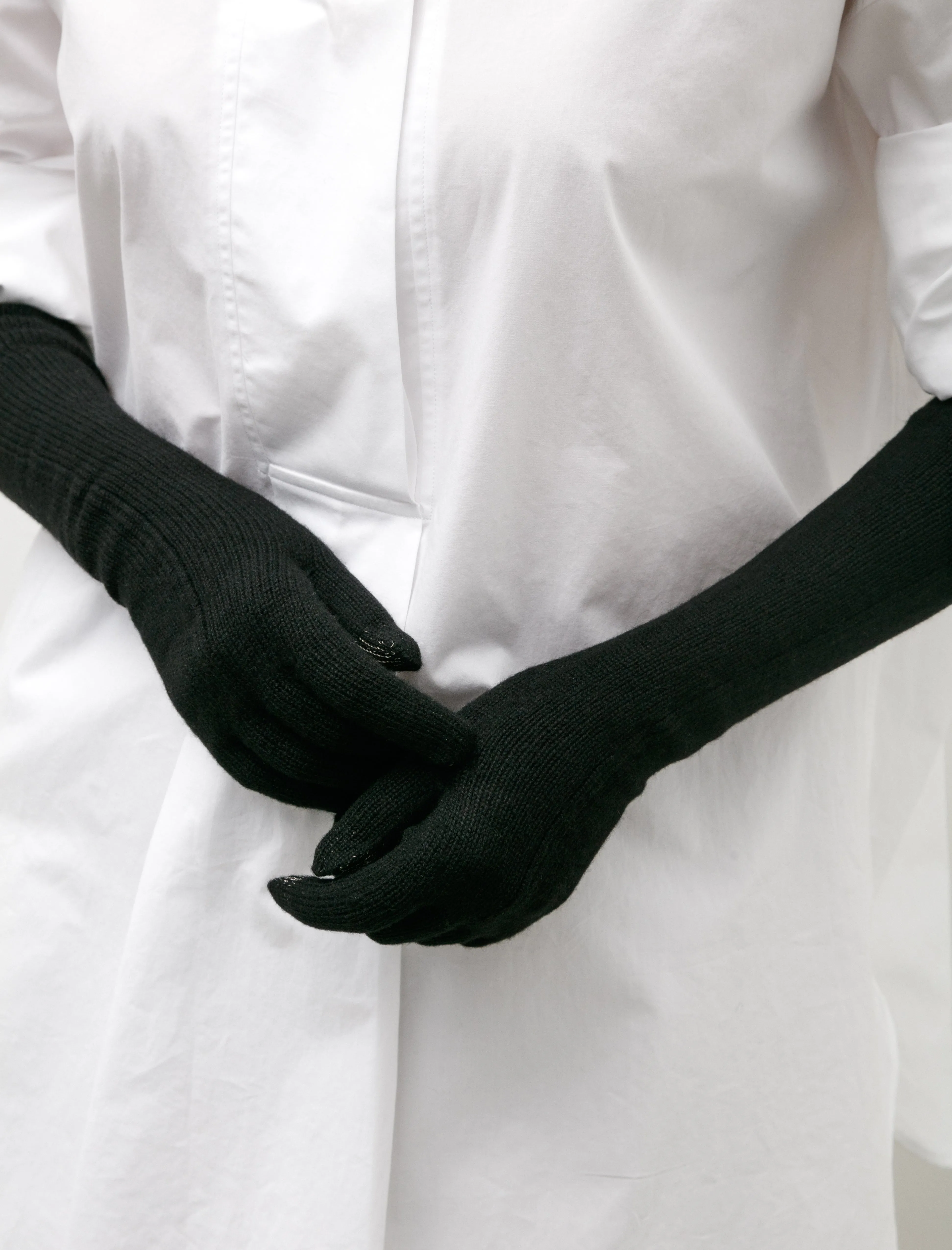 Cashmere Long Gloves Black