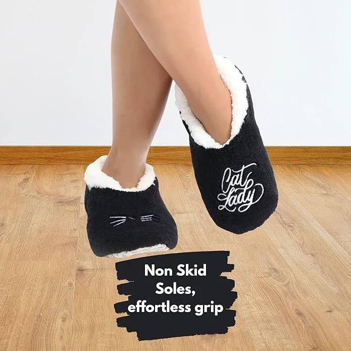 Cat Lady Black SnuggUps Slippers