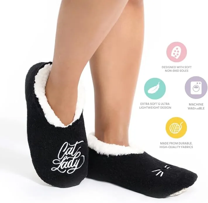 Cat Lady Black SnuggUps Slippers