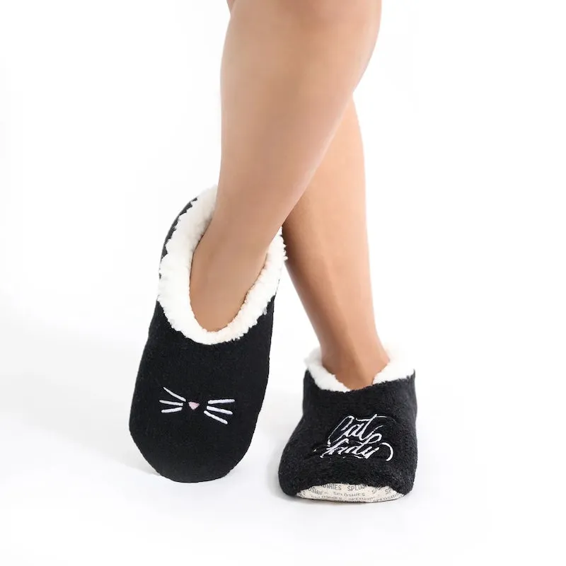 Cat Lady Black SnuggUps Slippers