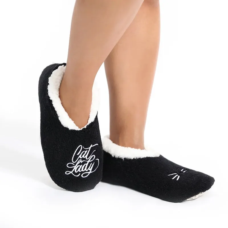 Cat Lady Black SnuggUps Slippers