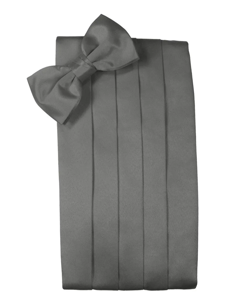 Charcoal "Premier" Satin Cummerbund Set