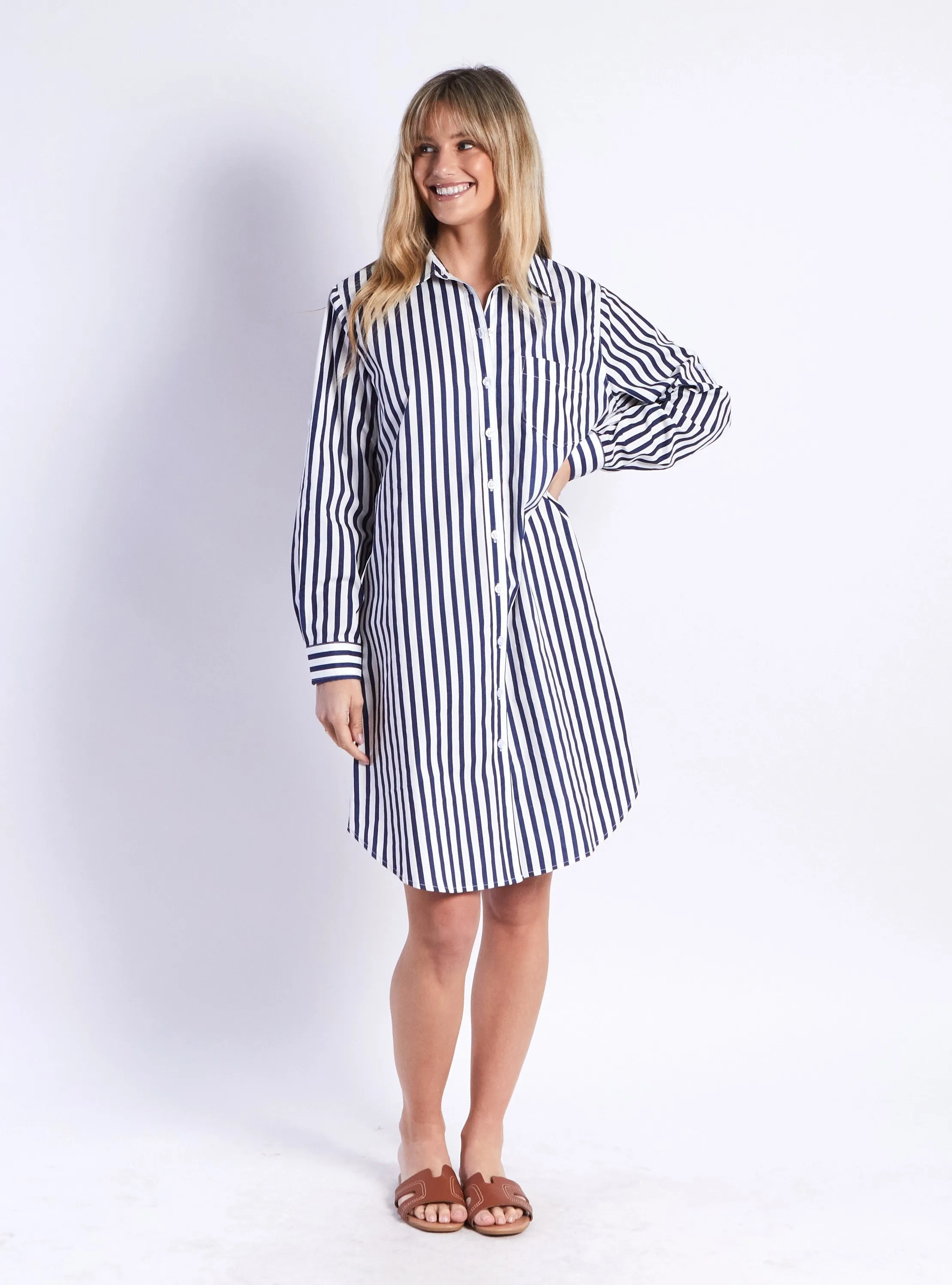 Chelsea Dress - Navy Stripe